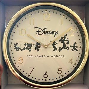 Disney 100 White & Gold Wall Clock